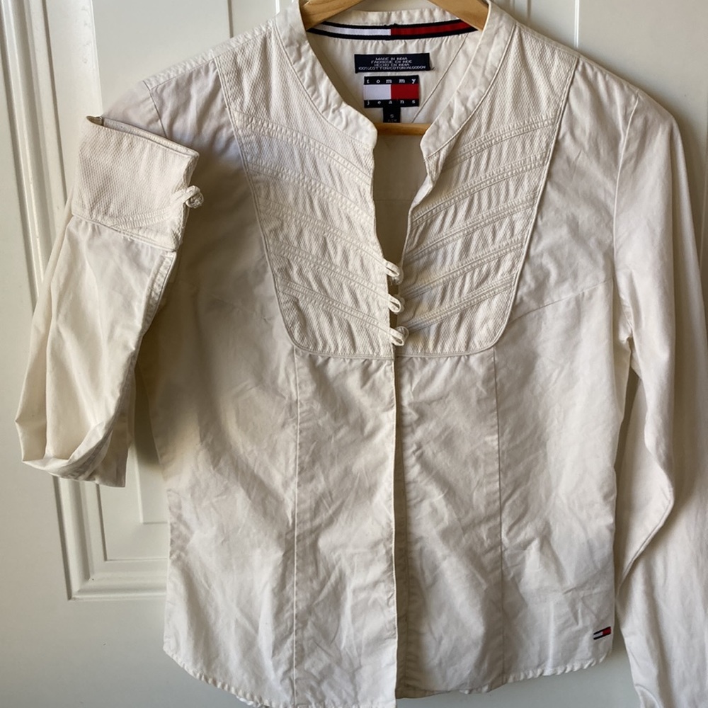 Tommy Jeans ivory woven blouse
